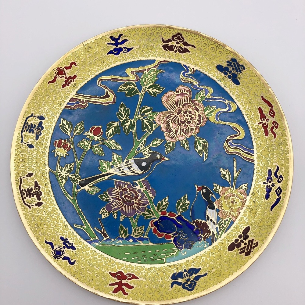 Treasures of the Chinese Mandarins Bird of Paradise Cloisonné Plate 1915 Of 2500 - Picture 2 of 9
